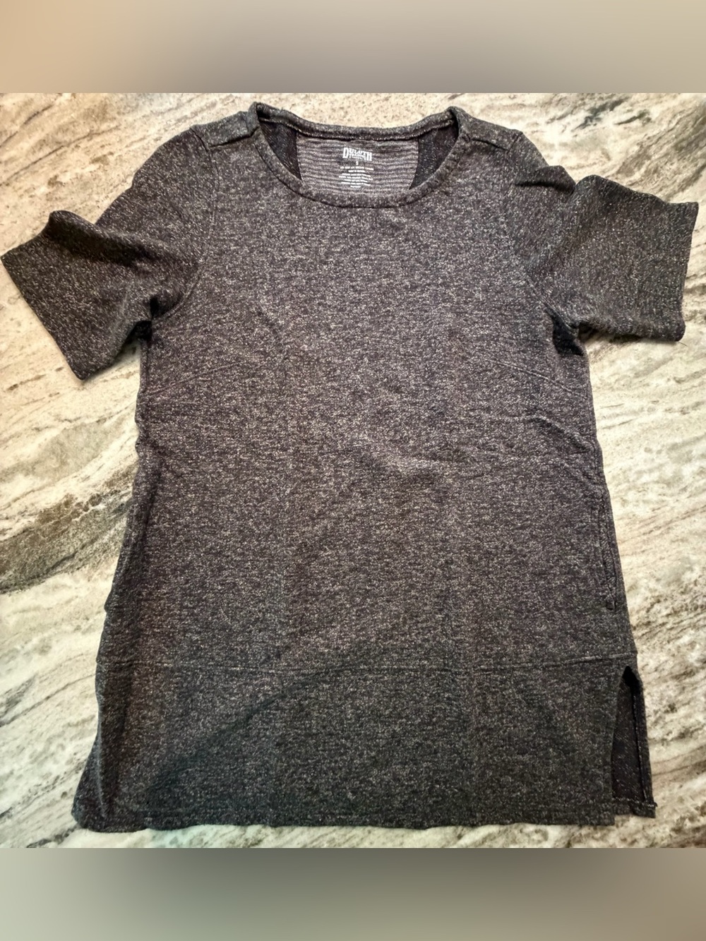 Duluth Trading Co. Gray Short Sleeve Tunic Top Women Small. Droptail.